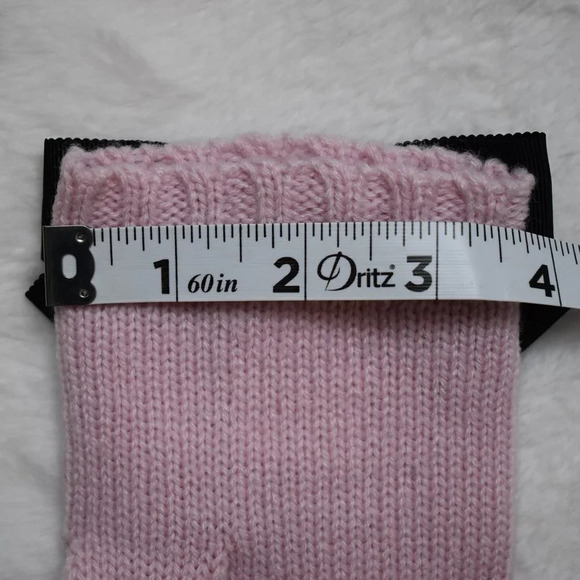 Kate Spade NY O/S Pink Bow Tech Knit Winter Gloves Mittens Grosgrain Wool Blend - Picture 8 of 8